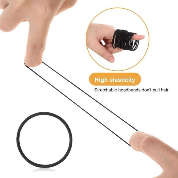Bulk Hair Ties Non Metal Elastic Rubber Bands for Thick Curly Hair 500 Pcs